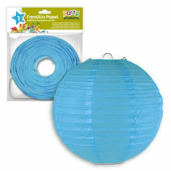 Turquoise Paper Balloon Lantern 25 cm