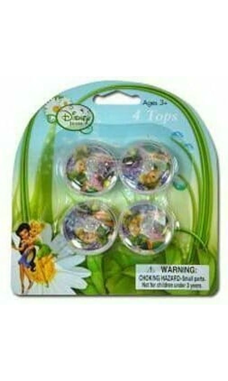 Tinkerbell & Fairies Spinning Tops - 4pk