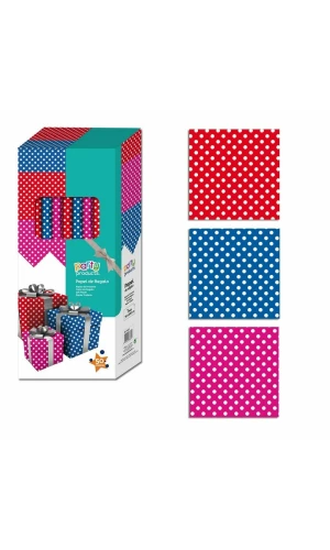 POLKA DOT GIFT WRAP ROLL - 3 MODELS 70 X 200 CM