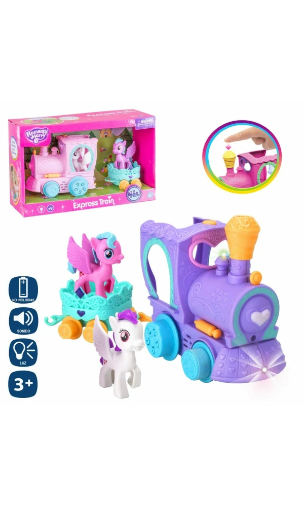 Unicorn Train With Light & Sound - 22cm