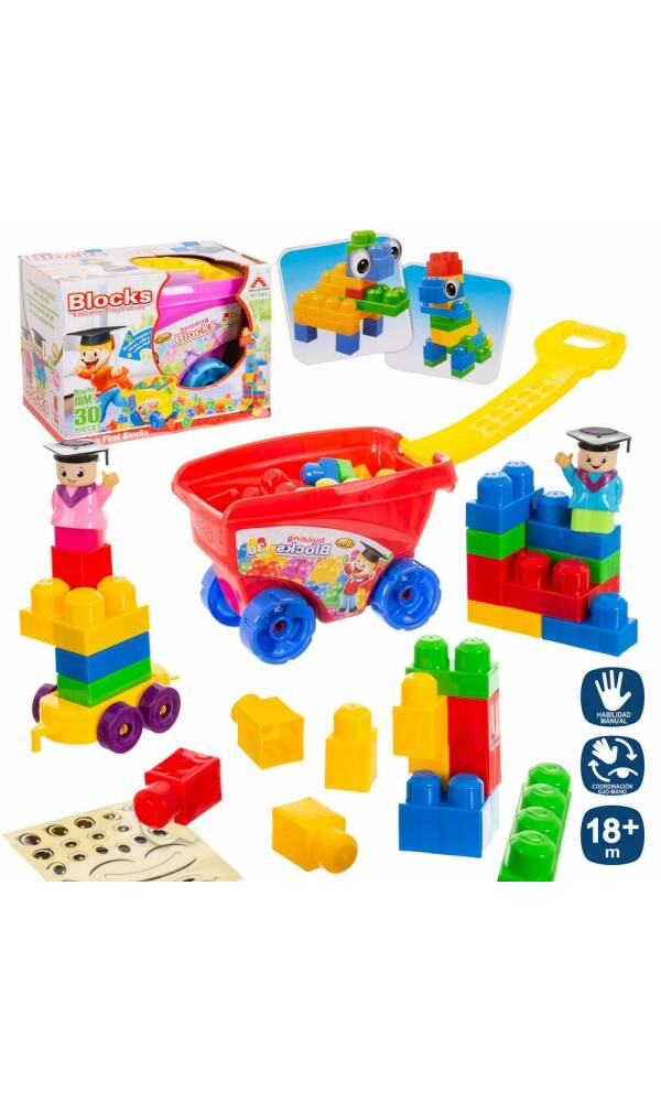 Construction Blocks Cart - 30pcs