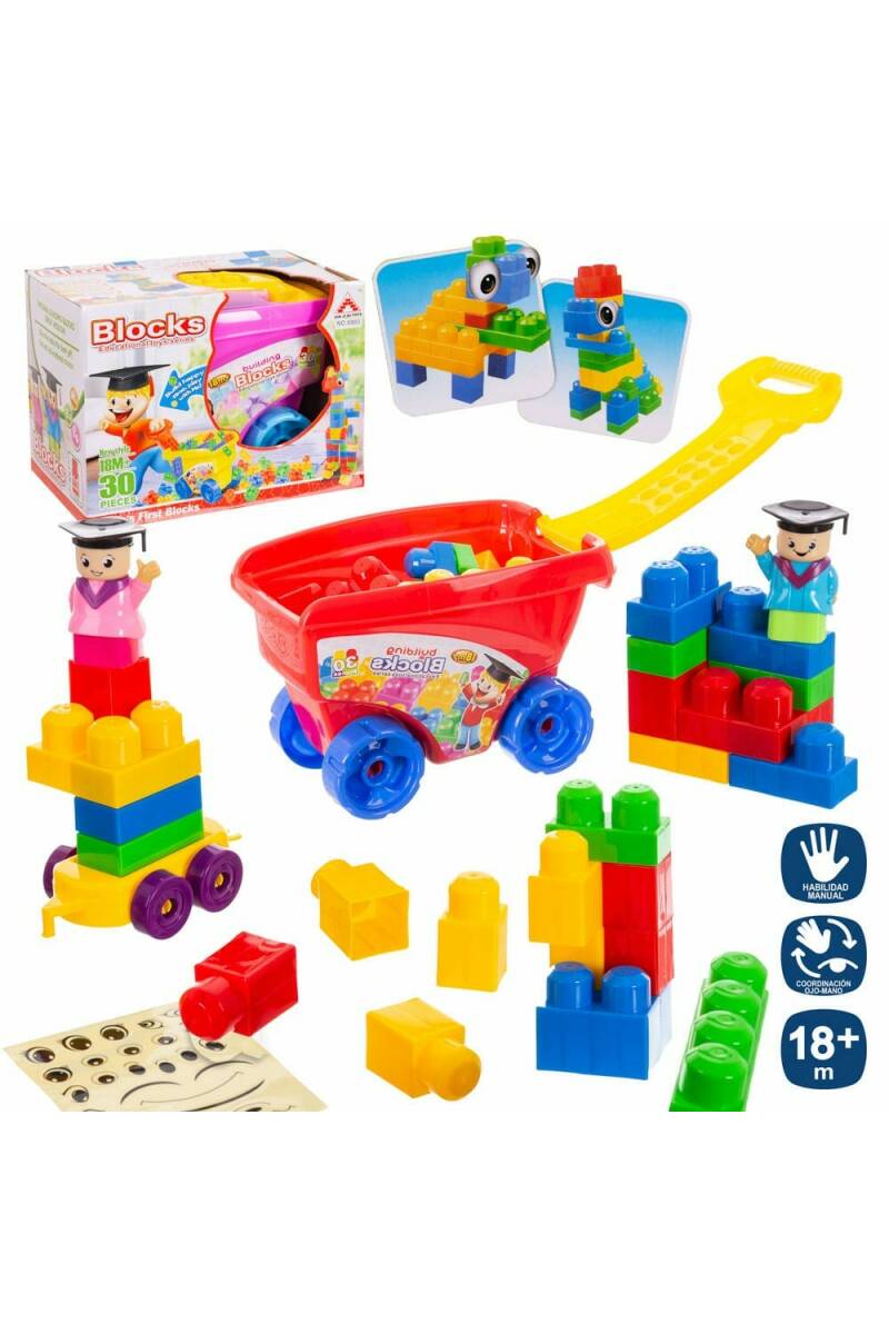 Construction Blocks Cart - 30pcs