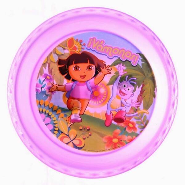 Dora The Explorer Purple Diamond Plastic Toddler Plate - 22cm x 22cm