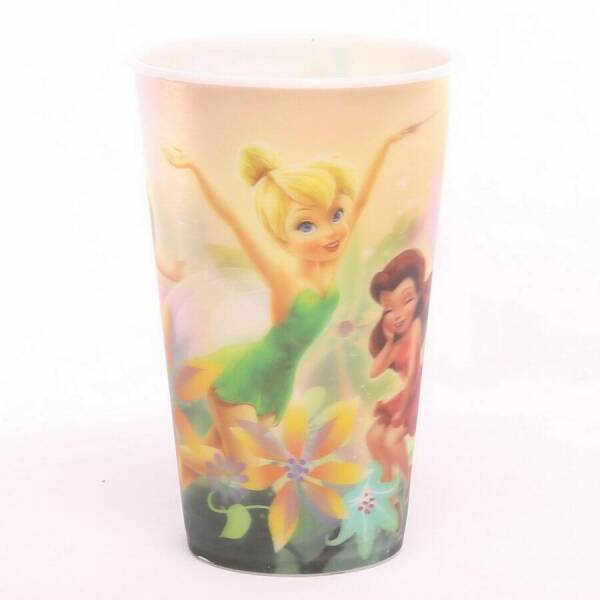 Tinkerbell & Fairies Holographic Tumbler Plastic Cup - 13cm x 8cm