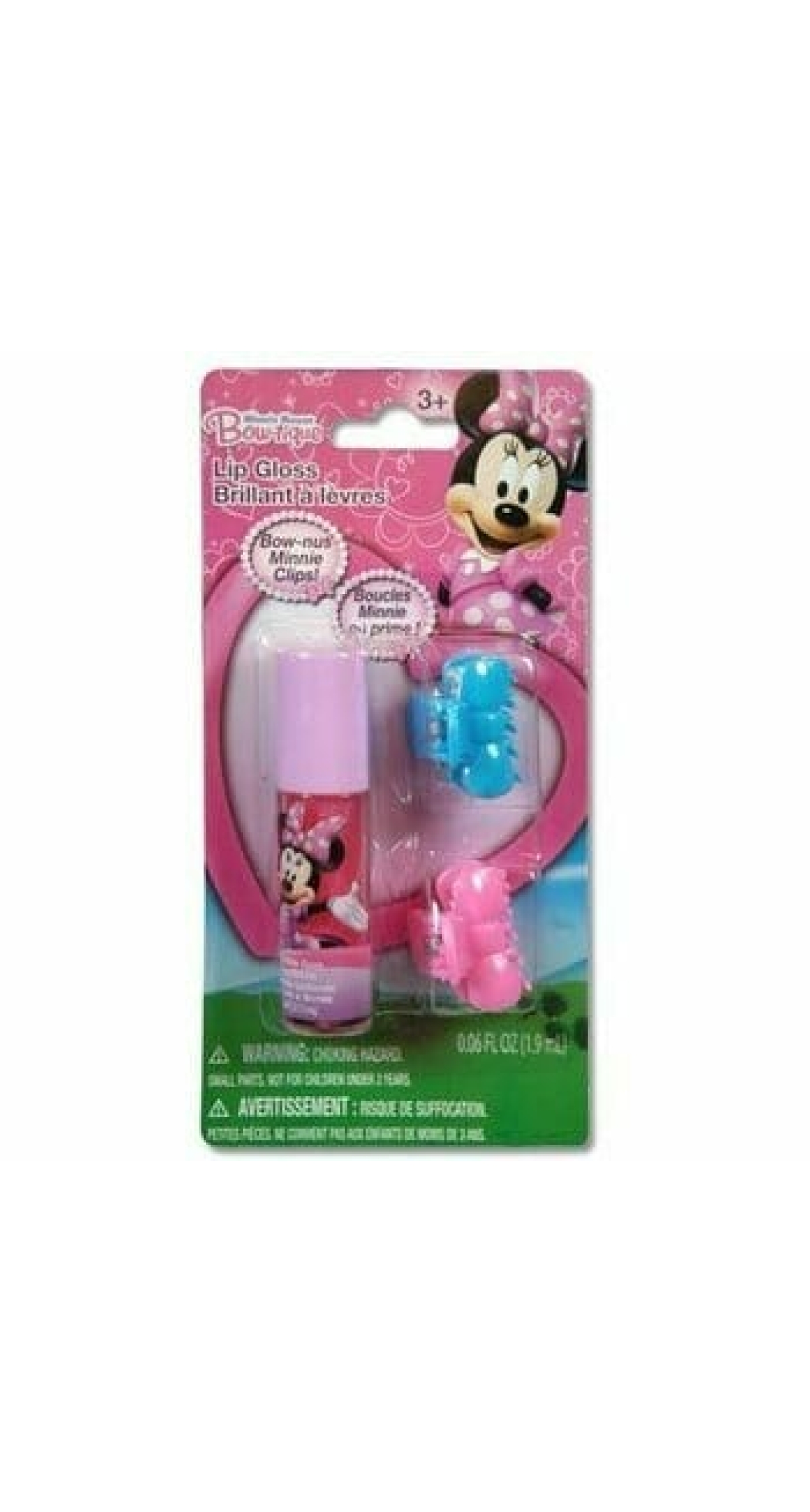 Minnie Mouse Bow-Tique Lip Gloss & Hair Clips - 3pk