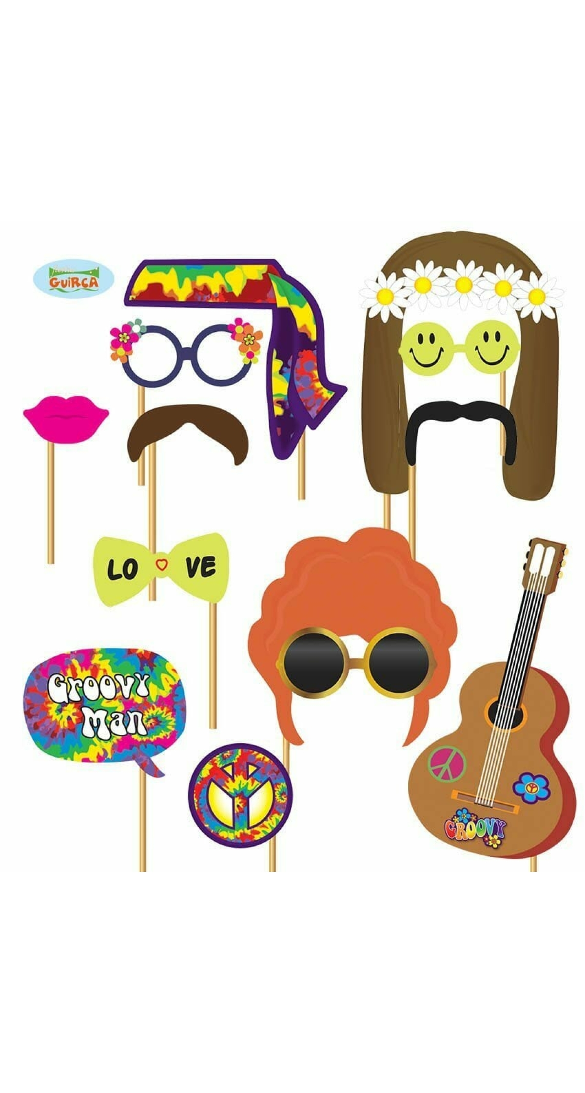 Hippy Photo Booth Set x 12pcs