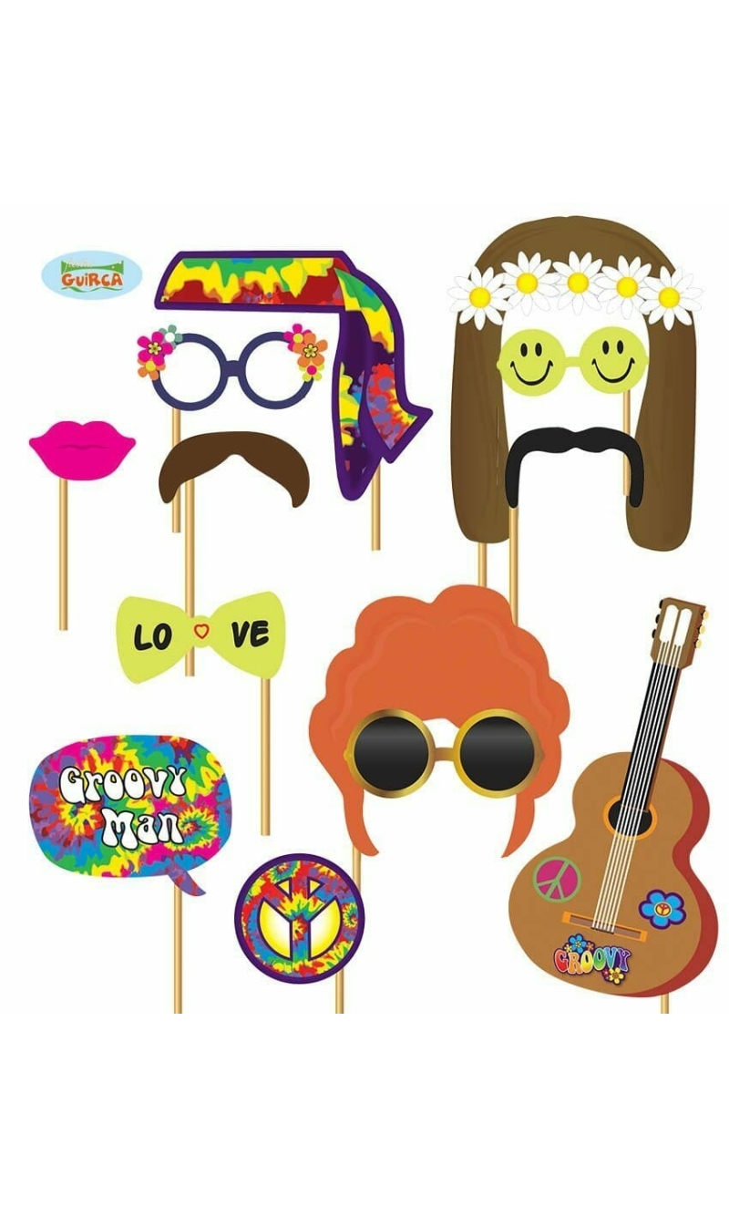 Hippy Photo Booth Set x 12pcs