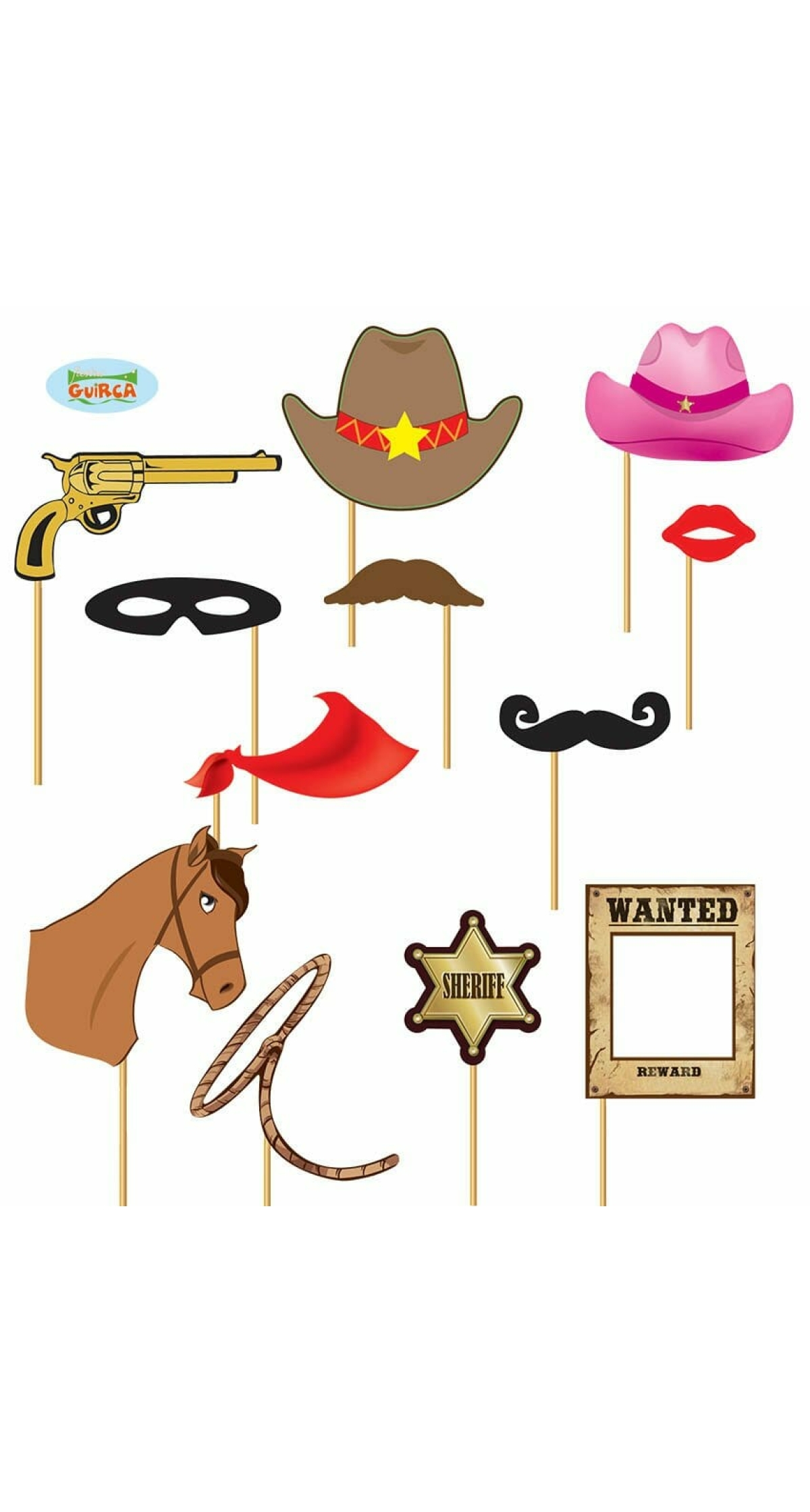 Cowboy Photo Booth Set x 12pcs