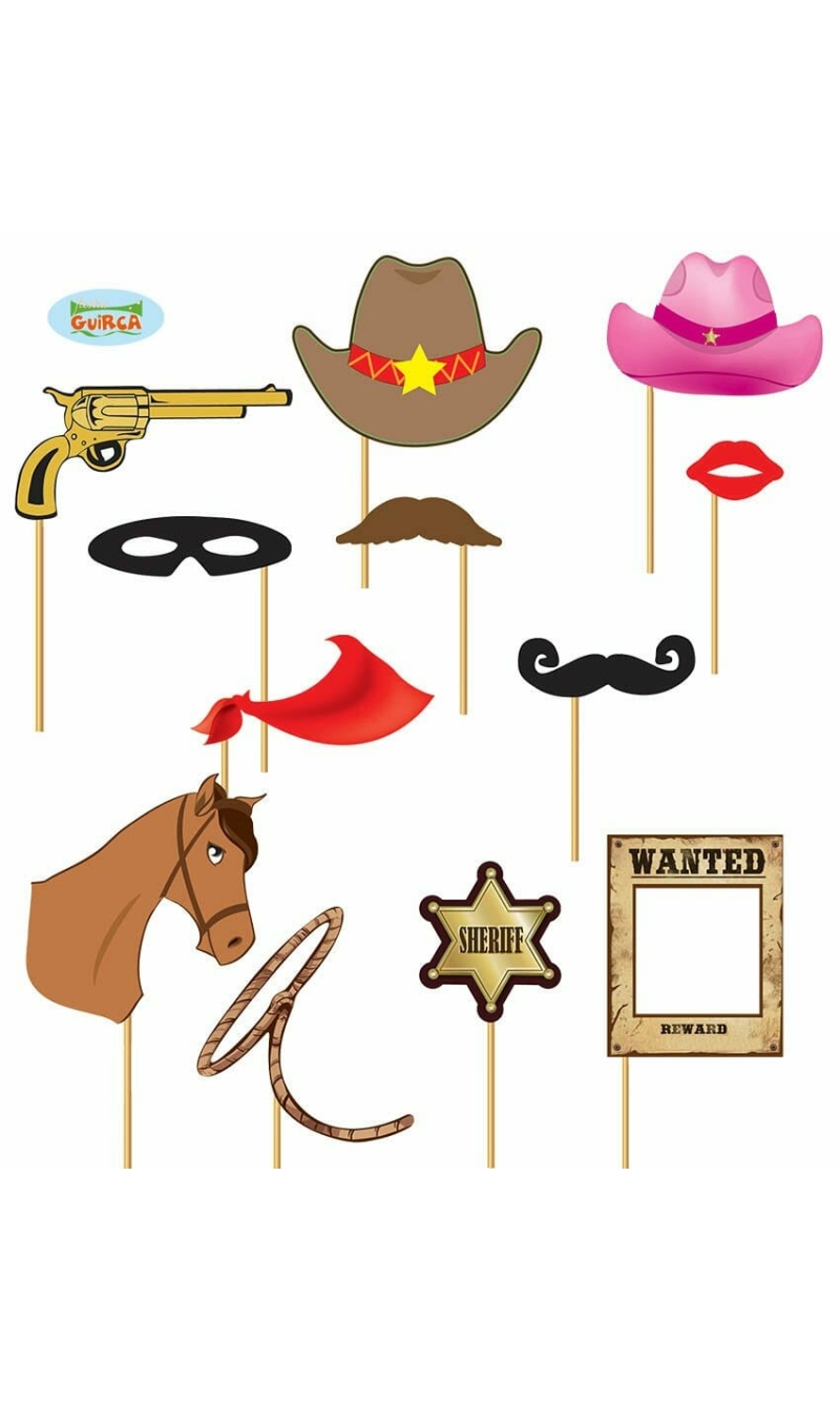 Cowboy Photo Booth Set x 12pcs