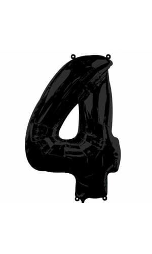 Black Number " 4 " Foil Balloon 34''