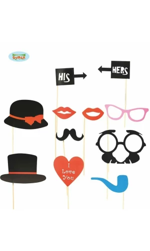 Wedding It Photo Booth Props - 12pk