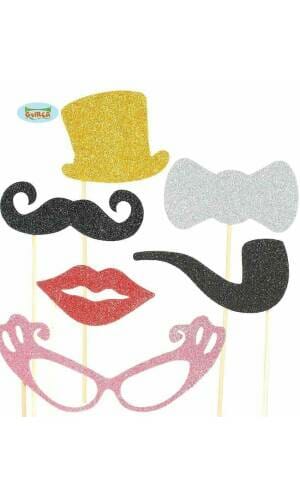 Sparkly Photo Booth Props - 6pk
