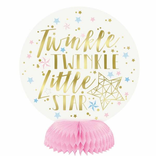 Foil Twinkle Twinkle Little Star Mini Honeycomb Centerpieces - 3pk