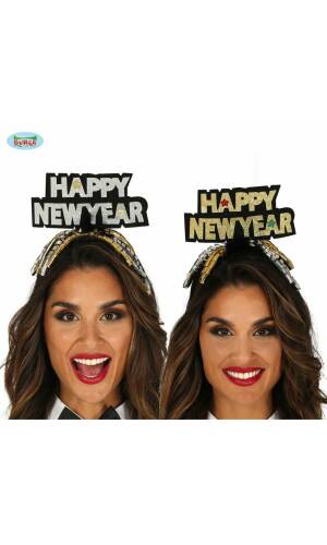 Happy New Year Assorted Silver / Gold Headband - Adult One Size