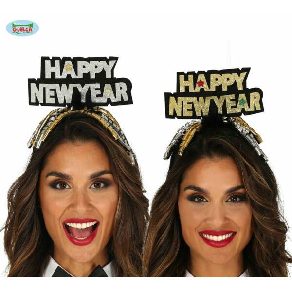 Happy New Year Assorted Silver / Gold Headband - Adult One Size