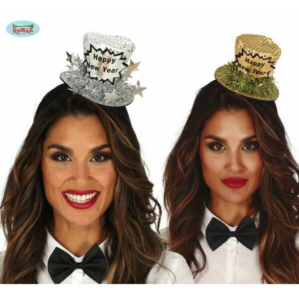 Happy New Year Assorted Silver / Gold Mini Hat - Adult One Size