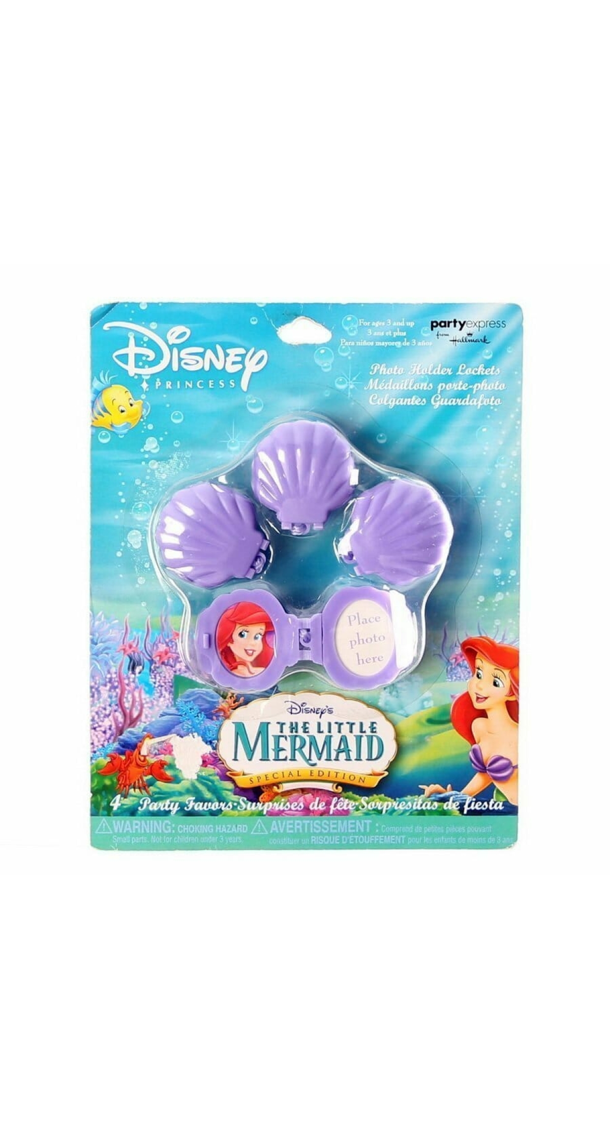 Princess Ariel Photo Holder Lockets - 4pk