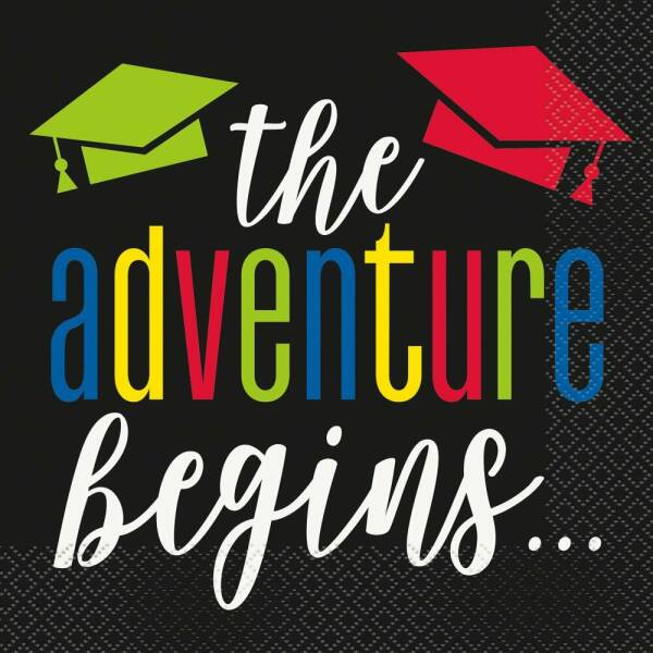 Colorful Cap Grad Luncheon Napkins - 16pk