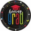 Colorful Cap Grad Round 7 Inch Dessert Plates - 8pk