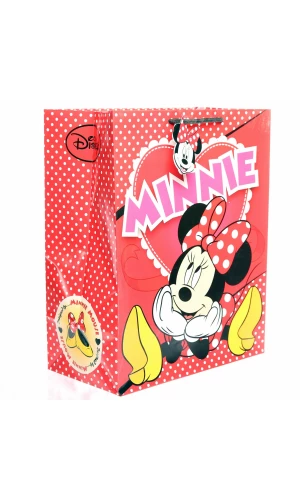 Minnie Mouse Heart Paper Gift Bag - 33cm x 26cm x 14cm