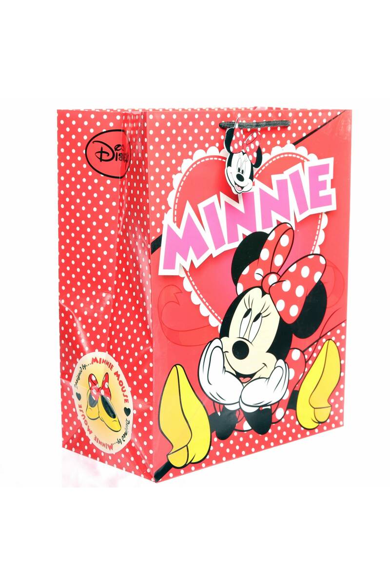 Minnie Mouse Heart Paper Gift Bag - 33cm x 26cm x 14cm