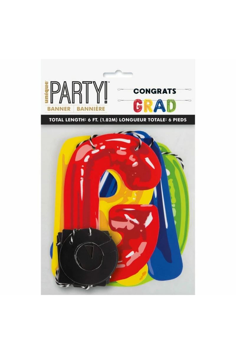 Letter Balloon Grad Paper Letter Banner - 6 ft - 2pc