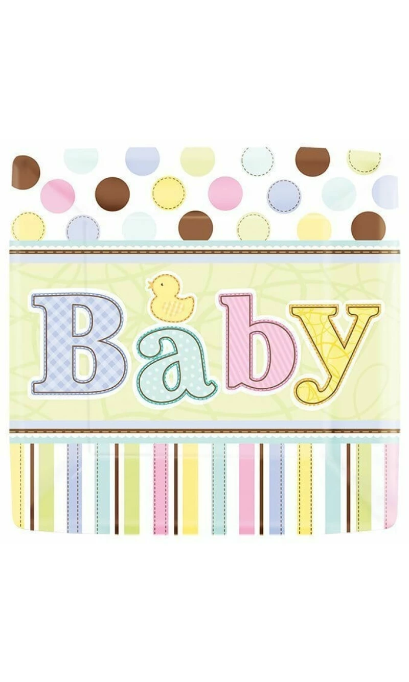 Baby Shower Tiny Bundle Paper Plates 17.8cm - 18pk