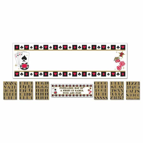 Casino Giant Sign Banner Place Your Bets Personalize It - 165.1cm x 50.8cm