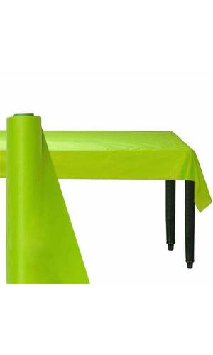 Kiwi Green Plastic Tablecover Banqueting Roll - 30mt