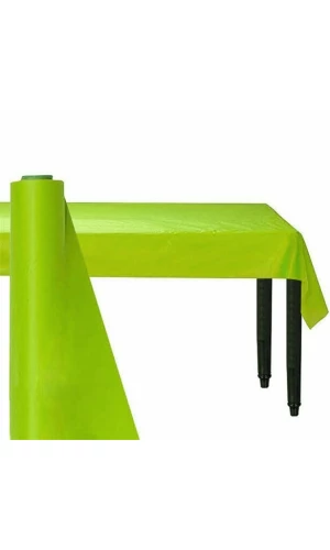 Kiwi Green Plastic Tablecover Banqueting Roll - 30mt