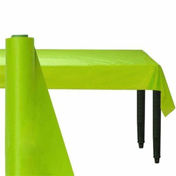 Kiwi Green Plastic Tablecover Banqueting Roll - 30mt