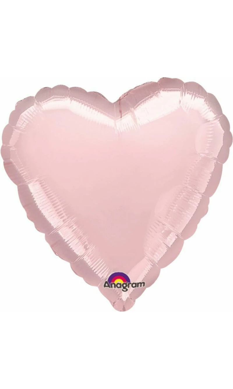 Metallic Pearl Pink Heart Foil Balloon 18''