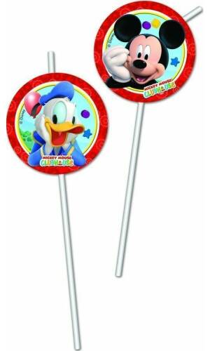 Playful Mickey Medallion Flexi Drinking Straws  - 6pk
