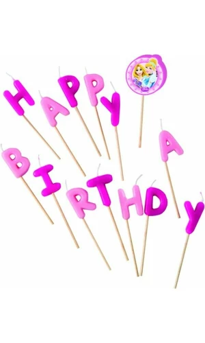 Disney Princess  "Happy Birthday" Toothpick Candles  - pk