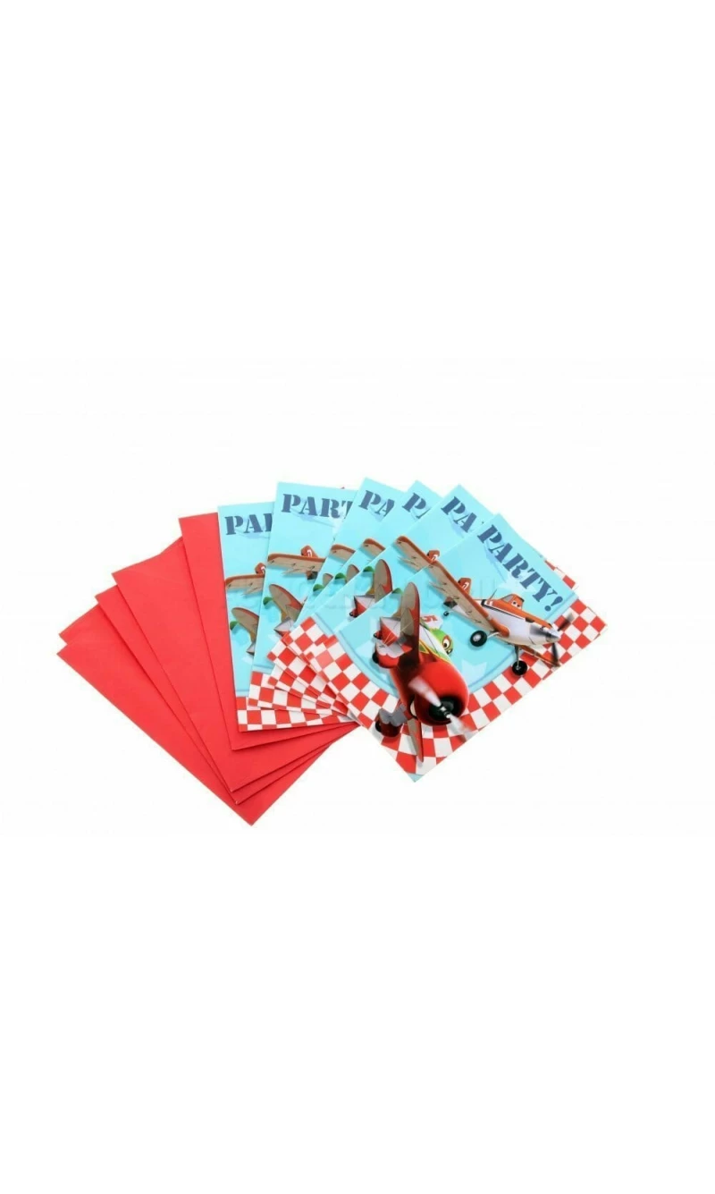 Planes Invitations 9cm x 14cm - 6pk