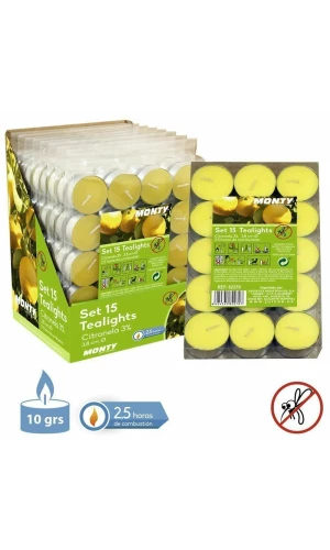 Candle 3% Citronella Tealight 3,80 X 1,10 cm - 15pk
