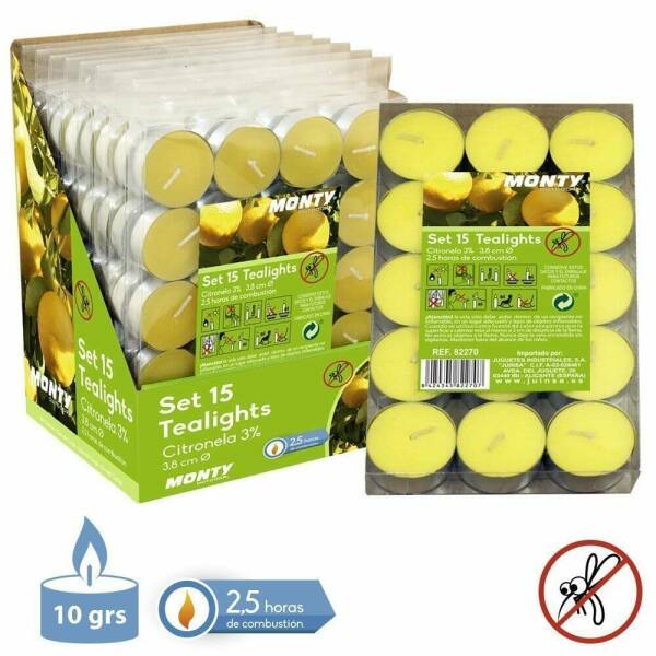 Candle 3% Citronella Tealight 3,80 X 1,10 cm - 15pk
