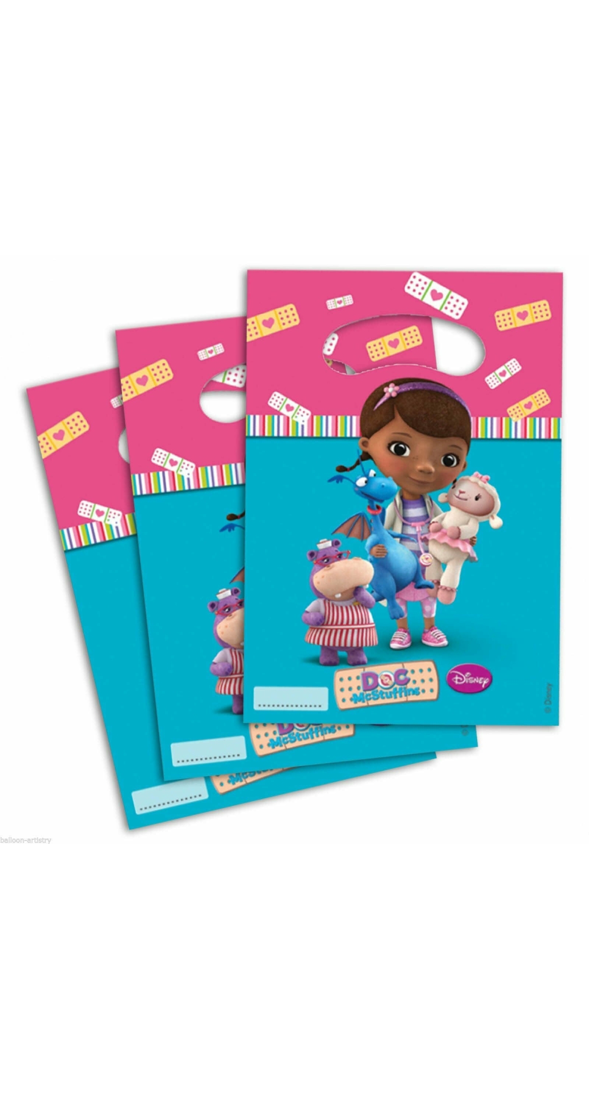 Doc McStuffins Plastic Party Bags - 6pk