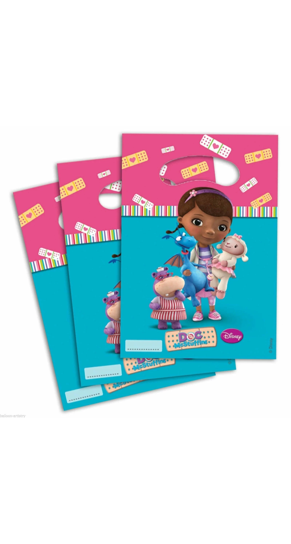 Doc McStuffins Plastic Party Bags - 6pk