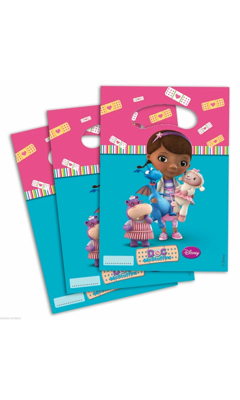 Doc McStuffins Plastic Party Bags - 6pk