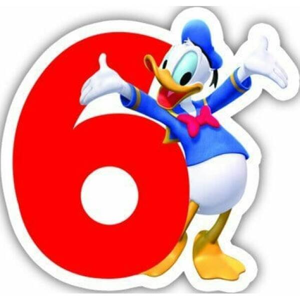 Playful Mickey Birthday Numeral Candle No 6 - 1pk