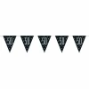 Glitz Black & Silver Prismatic Plastic Flag Banner 50 - 9 Feet
