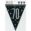Glitz Black & Silver Prismatic Plastic Flag Banner 70 - 9 Feet