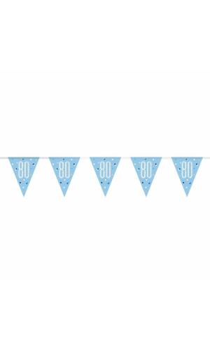 Glitz Blue & Silver Prismatic Plastic Flag Banner 80 - 9 Feet