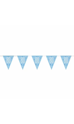 Glitz Blue & Silver Prismatic Plastic Flag Banner 80 - 9 Feet