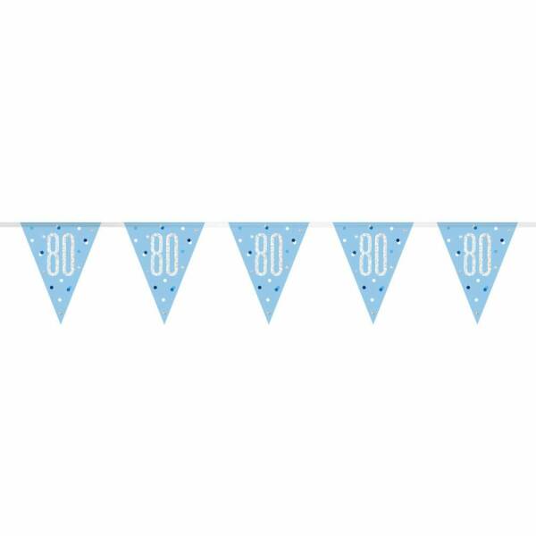 Glitz Blue & Silver Prismatic Plastic Flag Banner 80 - 9 Feet