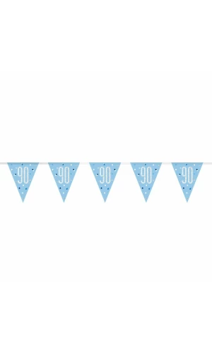 Glitz Blue & Silver Prismatic Plastic Flag Banner 90 - 9 Feet