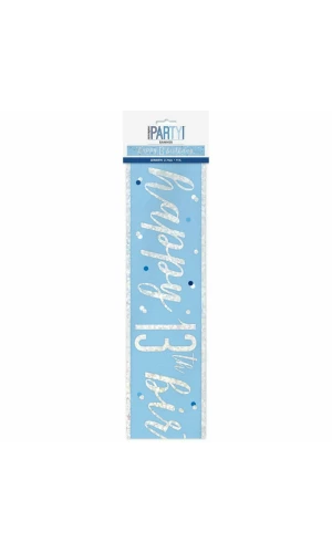Birthday Blue Glitz Number 13 Prism Banner - 9 ft