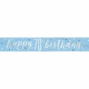 Glitz Blue & Silver Foil Banner Happy 70th Birthday - 9 Feet