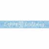 Glitz Blue & Silver Foil Banner Happy 90th Birthday - 9 Feet